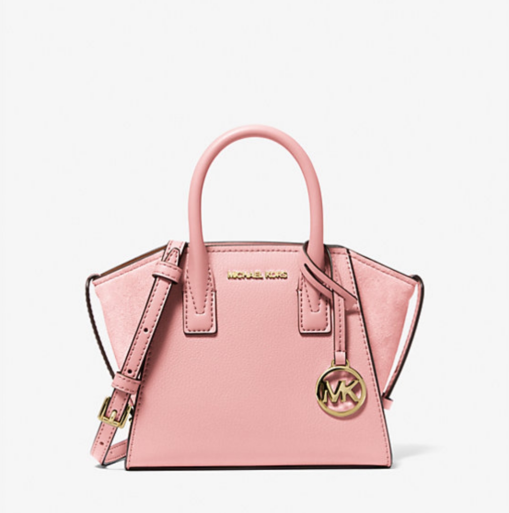 Michael Kors Avril Extra-Small Leather And Suede Satchel (Powder Blush)